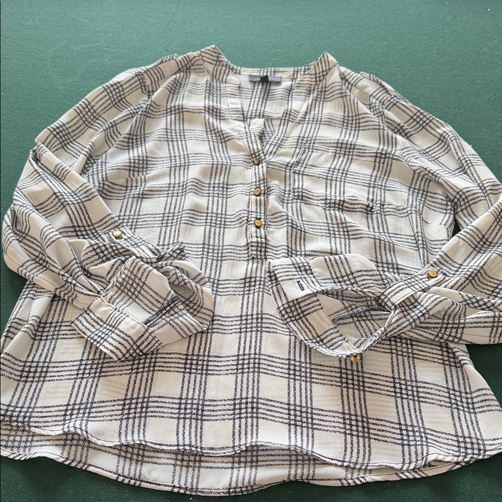 The Limited Black and White Plaid Blouse. CAJA # 1. D
